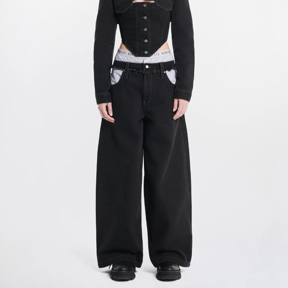 NWT Dion Lee Boxer Denim Pants Black Size 26